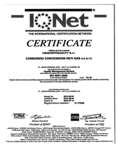 certificate cisq certiquality consorzio concessioni reti gas