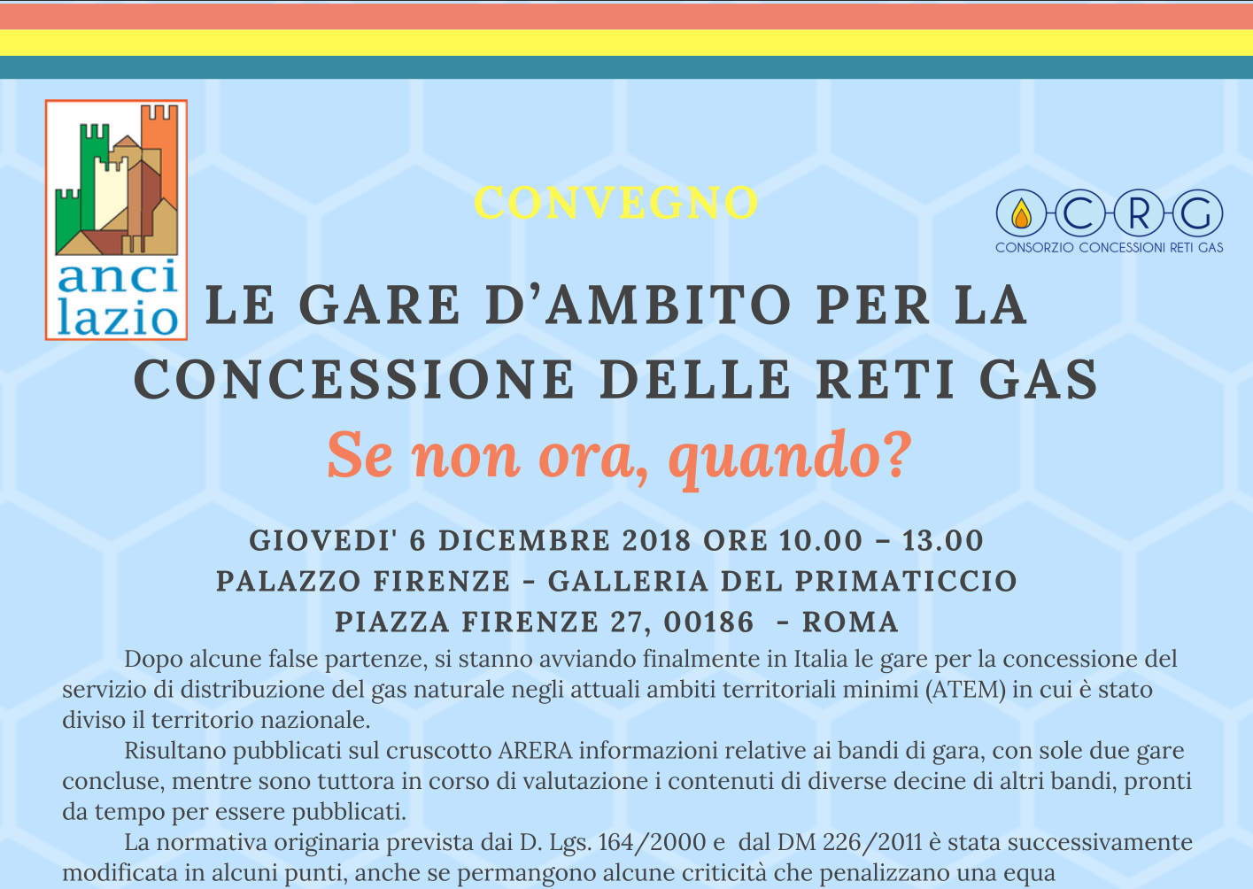 LE GARE D’AMBITO PER LA CONCESSIONE DELLE RETI GAS